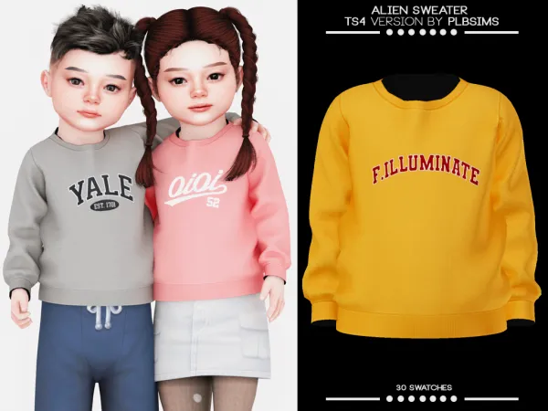 Alpha Alien Sweater by plbsims - The Sims 4 Custom Content