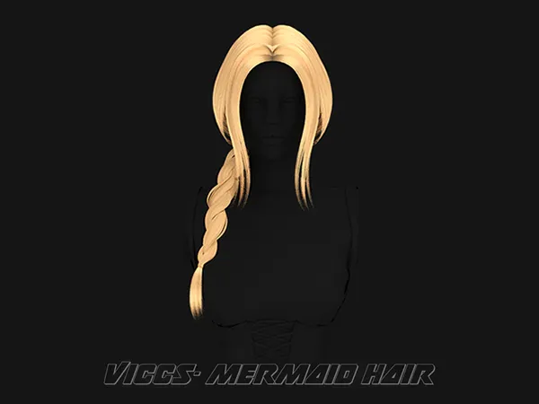 Alpha viccs mermaid hair by viccs - The Sims 4 Custom Content