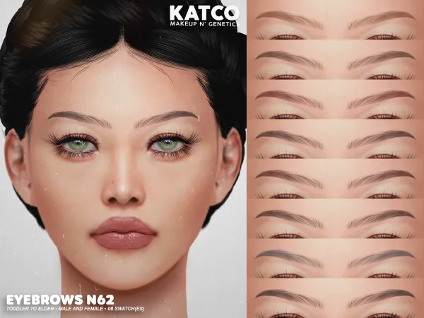 Alpha katco eyebrows n62 by katco - The Sims 4 Custom Content