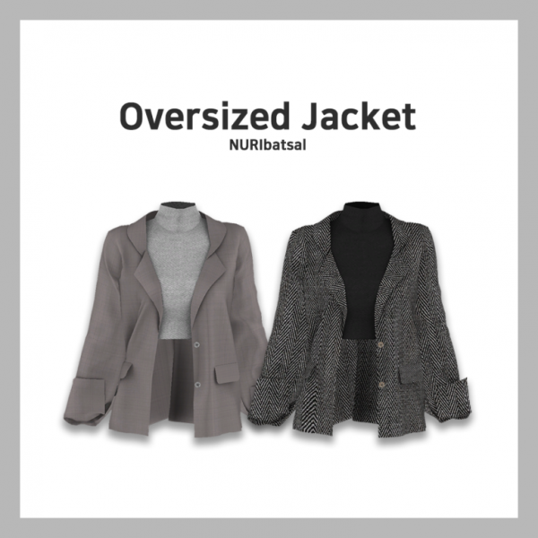Alpha [NURI] Oversized Jacket by simsfinds - The Sims 4 Custom Content