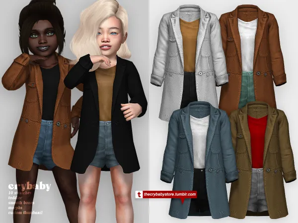 Alpha crybaby eternally yours long coat outfit by crybaby - The Sims 4 custom content