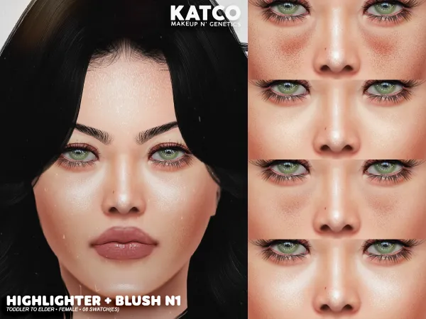 Alpha katco highlighter blush n10 - The Sims 4 Custom Content