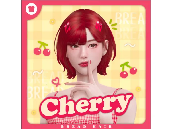 Maxis Match [BREAD] Cherry Hair by simsfinds - The Sims 4 Custom Content