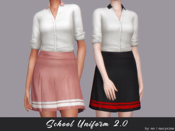 Maxis Match School Uniform 20 by msmarysims - The Sims 4 Custom Content