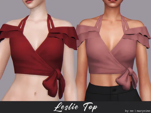 Maxis Match Leslie Top by msmarysims - The Sims 4 Custom Content