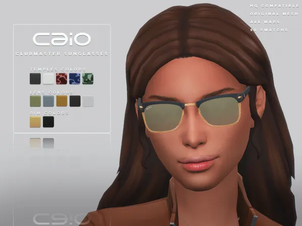 Maxis Match Clubmaster Sunglasses by caio-cc - The Sims 4 Custom Content