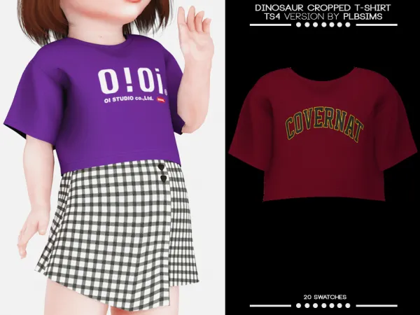 Alpha Dinosaur Cropped T Shirt - The Sims 4 Custom Content