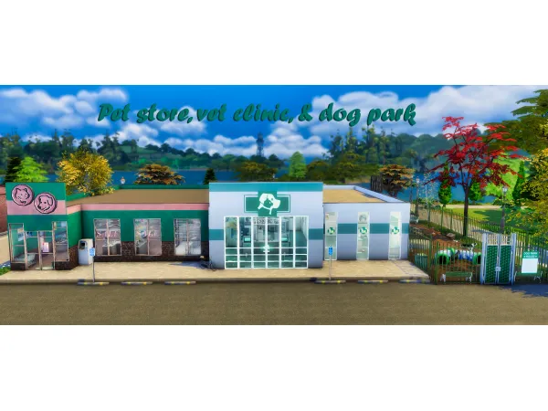 Maxis Match Pet Store Vet Clinic Dog Park - The Sims 4 Custom Content