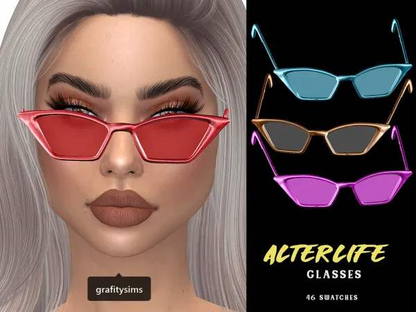 Alpha Alterlife Glasses by grafity-cc - The Sims 4 custom content