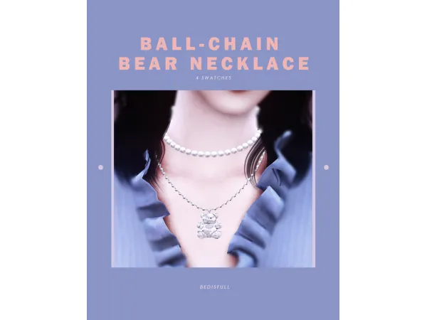 BED_TS4 FM Ball-chain bear necklace by BED & MUSAE