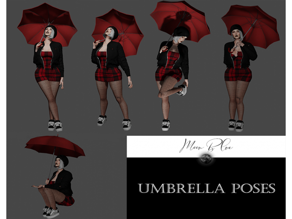Umbrella and Poses for Genesis 8 3D Figure Assets 3D Models hongzhuang