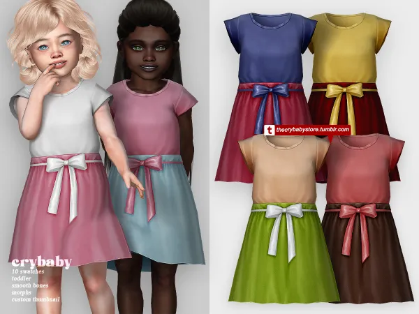 Alpha crybaby musical dream dress with bow toddler by crybaby - The Sims 4 Custom Content