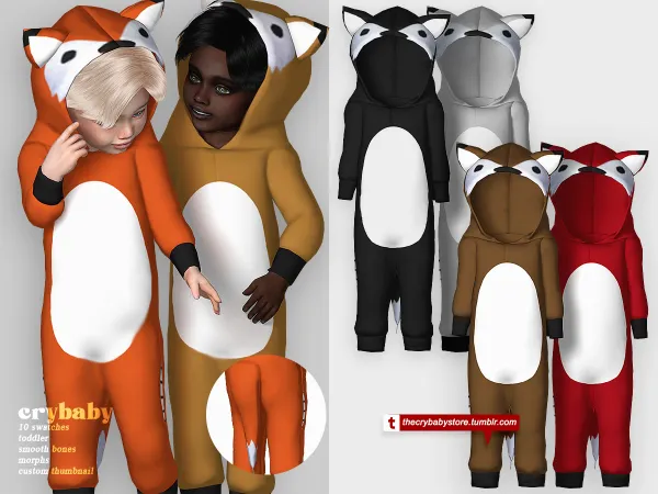 Alpha crybaby fox costume toddler - The Sims 4 Custom Content
