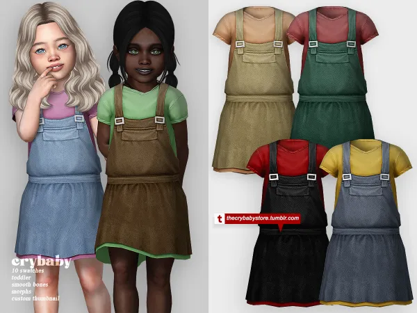Alpha crybaby little gardener outfit toddler by crybaby - The Sims 4 Custom Content