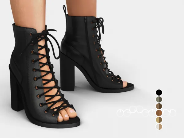 Alpha Ann Demeulemeester Lace Up Heeled Sandals - The Sims 4 Custom Content