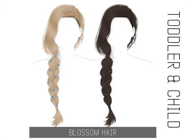 Alpha BLOSSOM HAIR TODDLER CHILD by simsfinds - The Sims 4 Custom Content