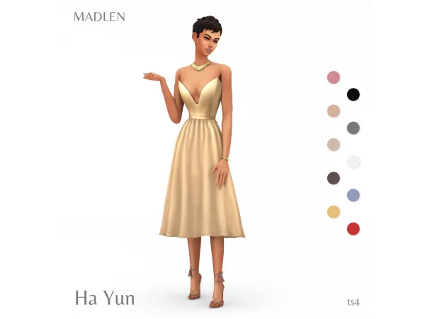 Maxis Match Ha Yun Dress by Madlen - The Sims 4 Custom Content