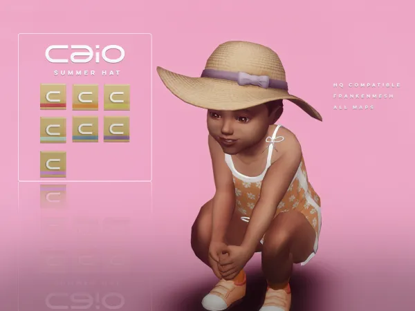 Maxis Match Summer Hat by caio-cc - The Sims 4 Custom Content