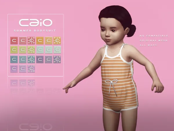 Maxis Match Summer Bodysuit by caio-cc - The Sims 4 Custom Content