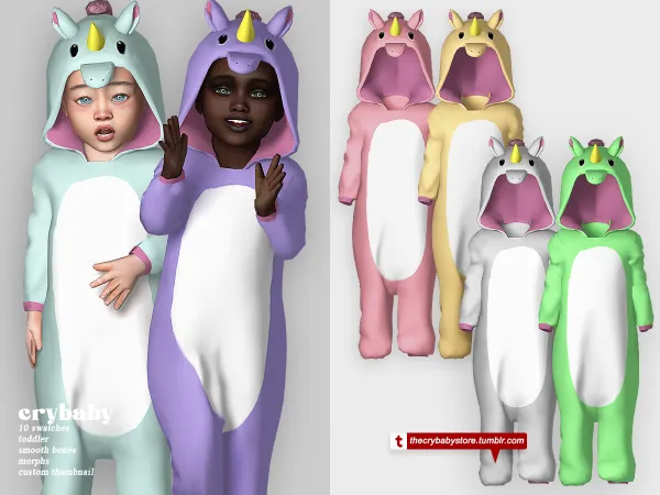 Alpha crybaby unicorn costume toddler by crybaby - The Sims 4 Custom Content