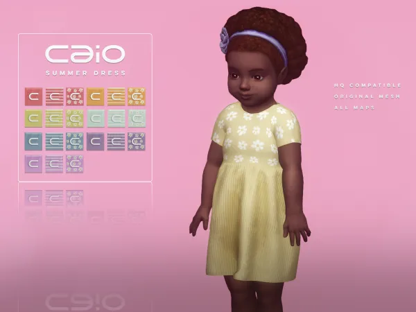 Maxis Match Summer Dress by caio-cc - The Sims 4 Custom Content