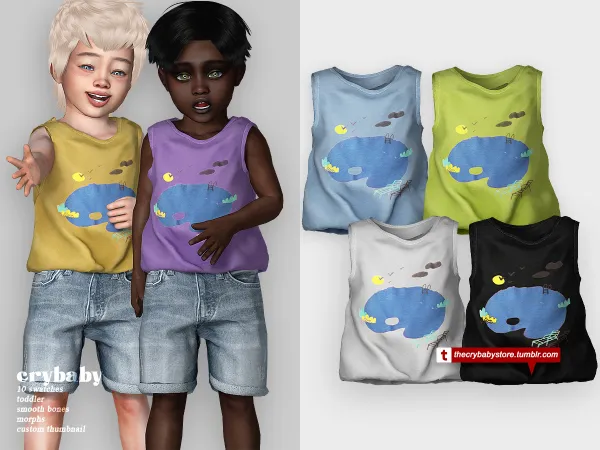 Alpha crybaby copa top toddler by crybaby - The Sims 4 Custom Content
