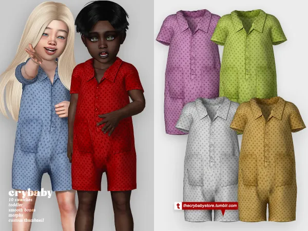 Alpha crybaby bulo jumpsuit toddler by crybaby - The Sims 4 Custom Content