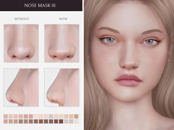 Alpha Nose mask 01 by Lutessasims - The Sims 4 Custom Content