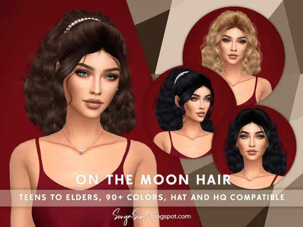 Alpha On The Moon Hair by sonyasims - The Sims 4 Custom Content