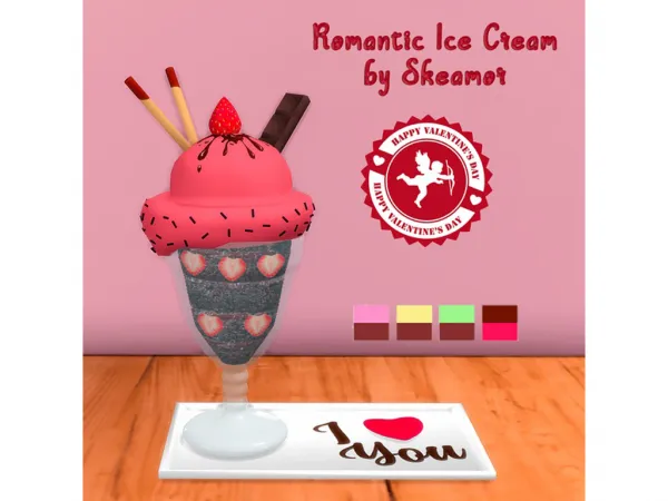 Alpha Romantic Ice Cream by Skeamor - The Sims 4 Custom Content