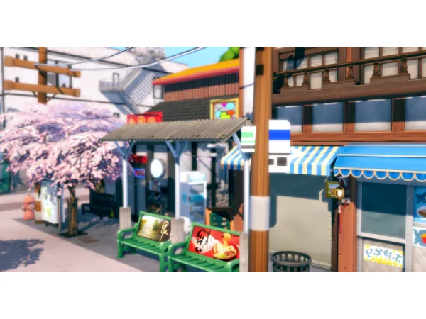 Maxis Match Japanese Street (Part 2) - The Sims 4 Custom Content