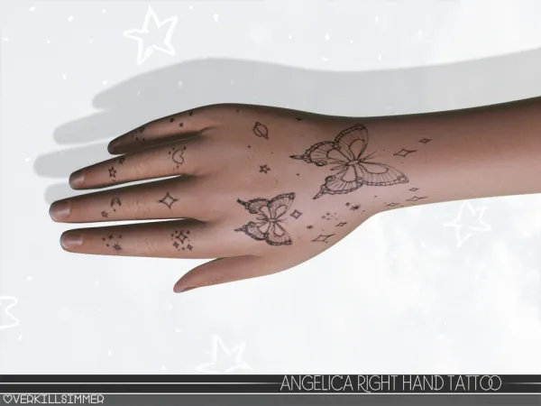 Mix Angelica right hand tattoo by overkillsimmer - The Sims 4 Custom Content