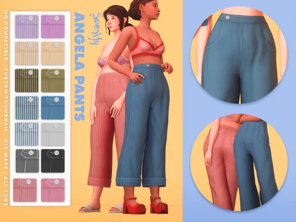 Maxis Match Aster Set Angela Pants by serenity-cc - The Sims 4 Custom Content