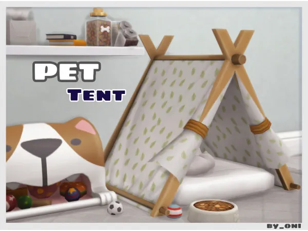 Maxis Match [Furniture] PET Tent by ONI - The Sims 4 Custom Content