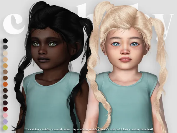 Alpha crybaby beach hair (newsea) toddler by crybaby - The Sims 4 custom content