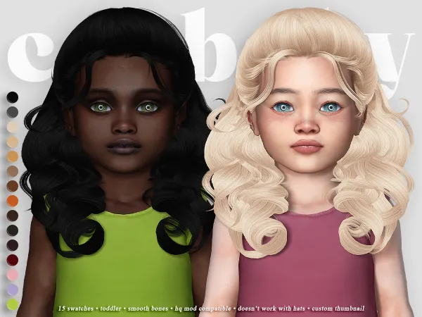 Alpha crybaby fingertips hair (newsea) toddler by crybaby - The Sims 4 custom content
