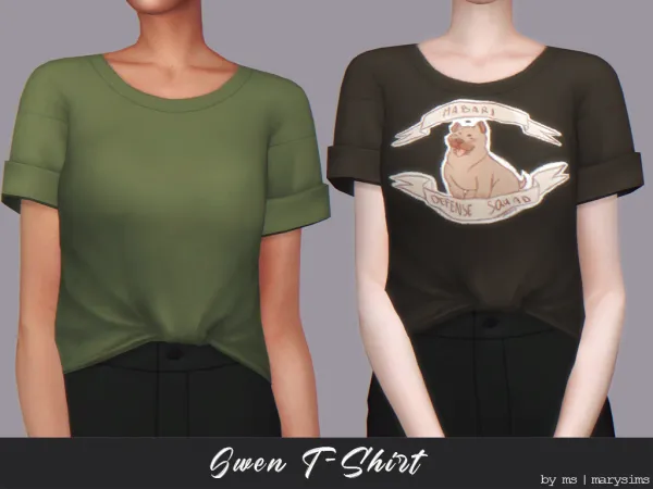 Maxis Match Gwen T Shirt by msmarysims - The Sims 4 Custom Content