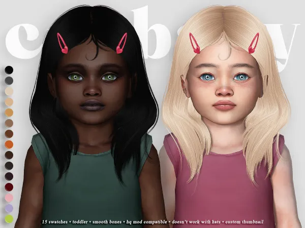 Alpha crybaby summer of nancy hair (newsea) toddler by crybaby - The Sims 4 custom content