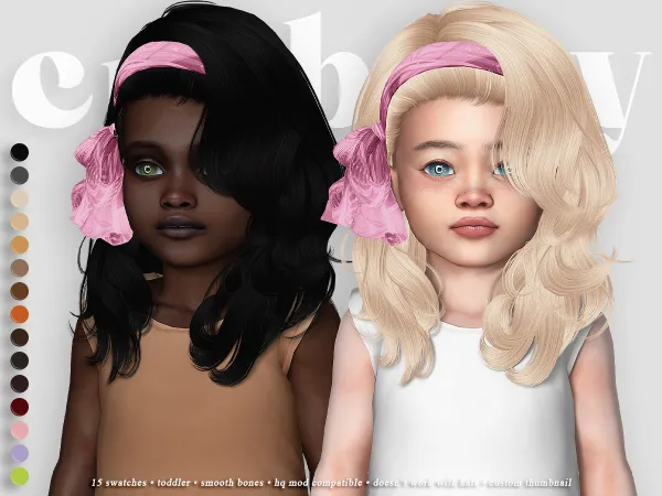 Alpha crybaby long love letter hair (newsea) toddler by crybaby - The Sims 4 custom content