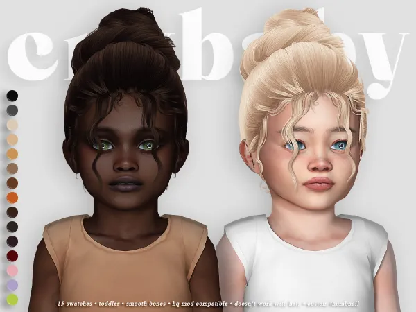 Alpha crybaby bésame hair (newsea) toddler by crybaby - The Sims 4 custom content