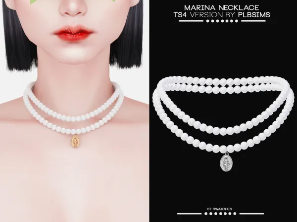 Alpha Marina Necklace by simsfinds - The Sims 4 Custom Content