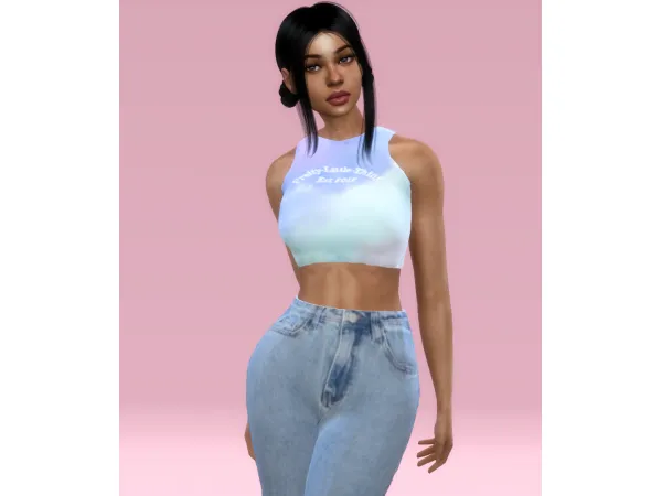 Alpha Racerback Crop Top by simmerkatex - The Sims 4 custom content