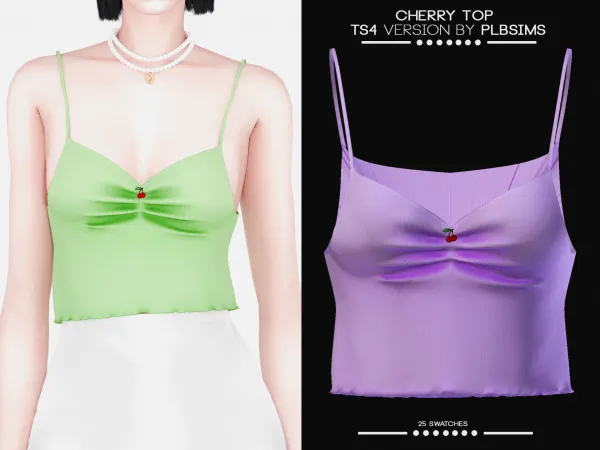 Alpha Cherry Top by plbsims - The Sims 4 Custom Content