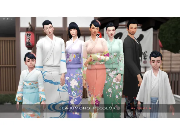 Maxis Match ChloeM EA Kimono Recolor by simsfinds - The Sims 4 Custom Content