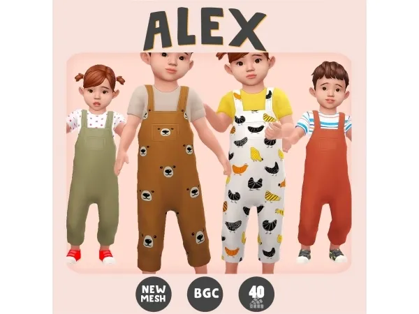 Maxis Match Alex overalls by simsfinds - The Sims 4 Custom Content