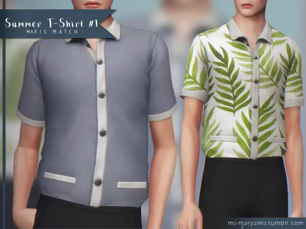 Maxis Match Summer TShirt 1 by msmarysims - The Sims 4 Custom Content