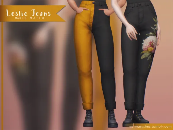 Maxis Match Leslie Jeans by msmarysims - The Sims 4 Custom Content