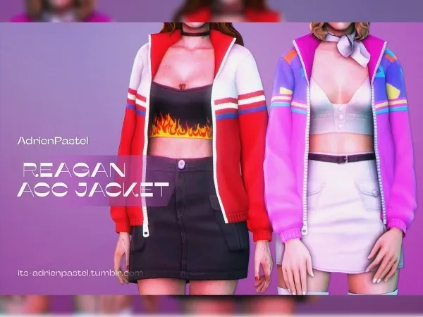 Maxis Match Reagan Accessory Jacket by adrienpastel - The Sims 4 Custom Content