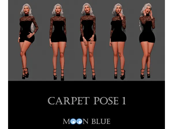 Maxis Match Carpet Pose 1 Moon Blue - The Sims 4 Custom Content