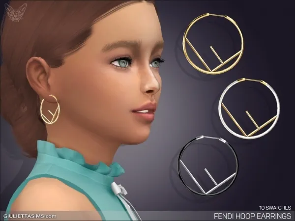 Alpha Designer HOOP EARRINGS FOR KIDS by giuliettasims - The Sims 4 Custom Content
